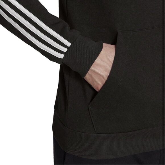 adidas Men's Essentials Fleece 3-Stripes Hoodie Black Sz Large New With Tags - Picture 7 of 7